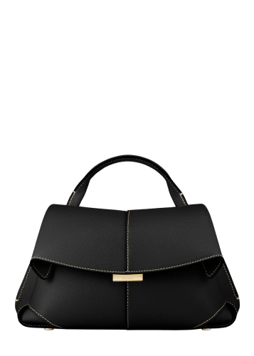 Poléne Paris | Mokki | Black with Ecru Stitching