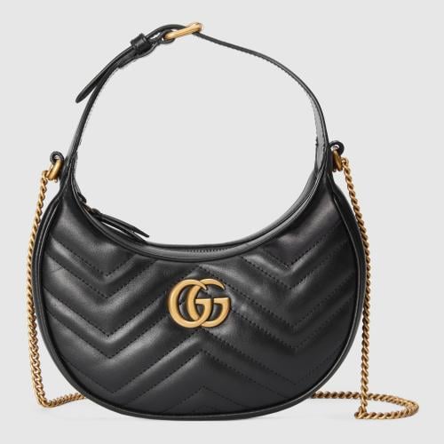 Gucci | GG Marmont small shoulder bag | black leat...