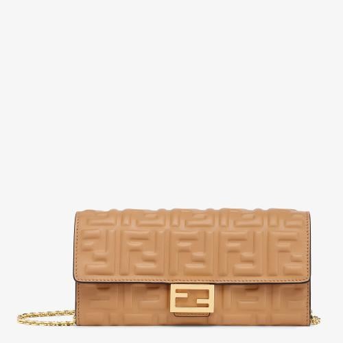 Fendi | Baguette Continental With Chain | Beige na...