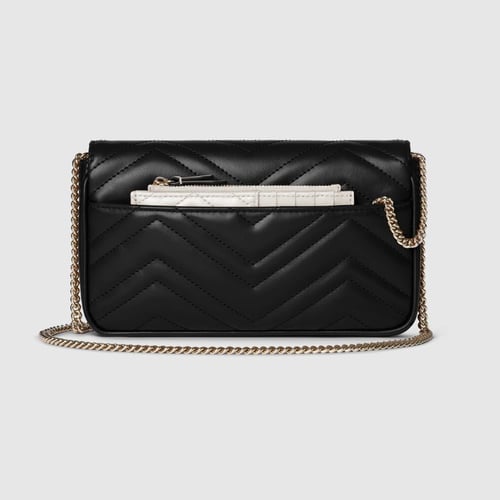 Gucci | GG Marmont small shoulder bag | black leat...