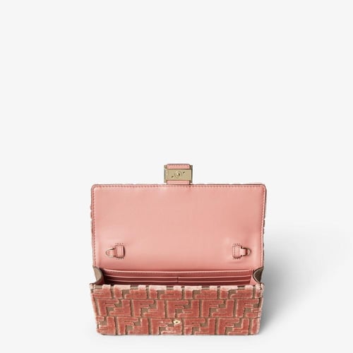 Fendi | Wallet On Chain Baguette | Pink FF jacquar...