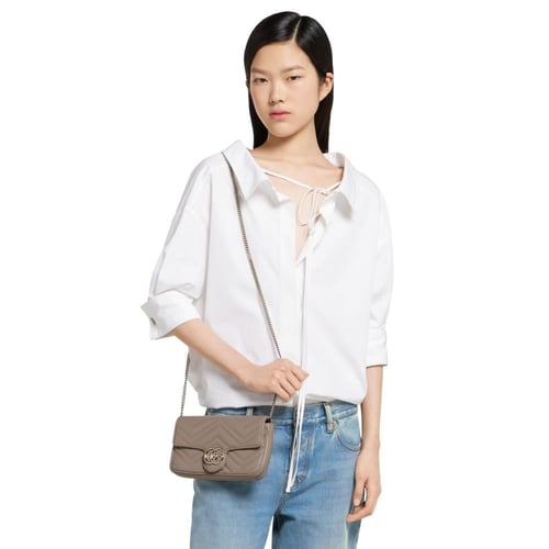 Gucci | GG Marmont small shoulder bag | taupe leat...