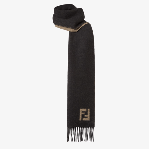 Fendi | Black wool and cashmere scarf | Color: Bei...