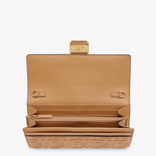 Fendi | Baguette Continental With Chain | Beige na...