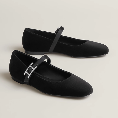Hermes | Jane Ballerinas | black