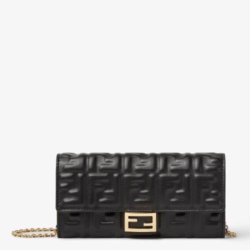 Fendi | Baguette Continental With Chain | Black na...