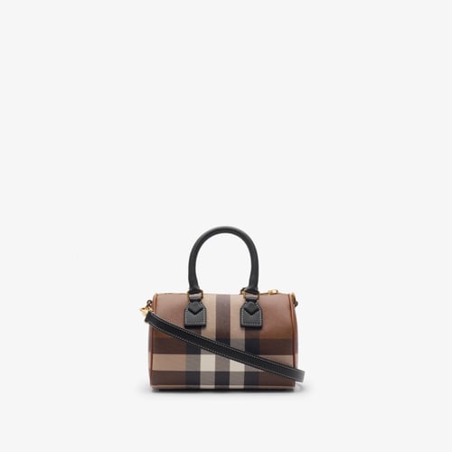 Burberry | Mini Check Bowling Bag | Dark birch bro...