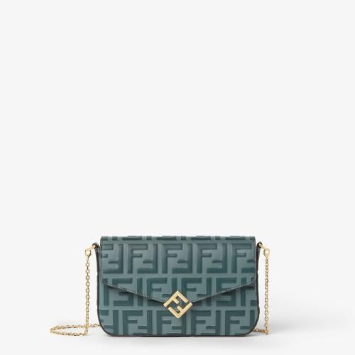Fendi | FF Diamonds Wallet On Chain | Green and ma...