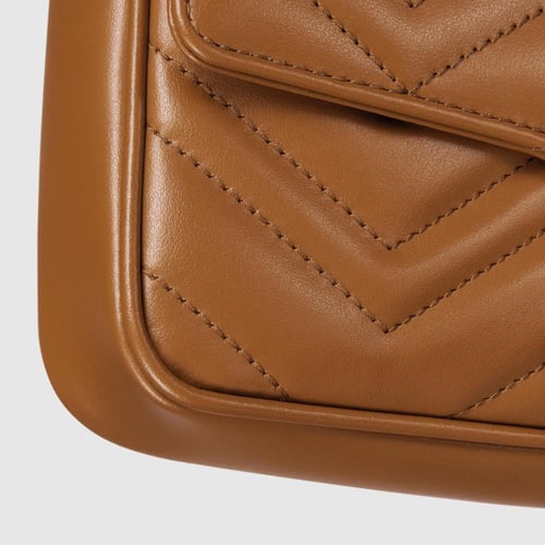 Gucci | GG Marmont small shoulder bag | brown leat...