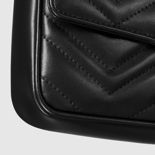Gucci | GG Marmont small shoulder bag | black leat...