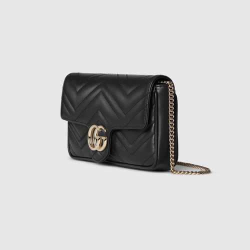 Gucci | GG Marmont small shoulder bag | black leat...