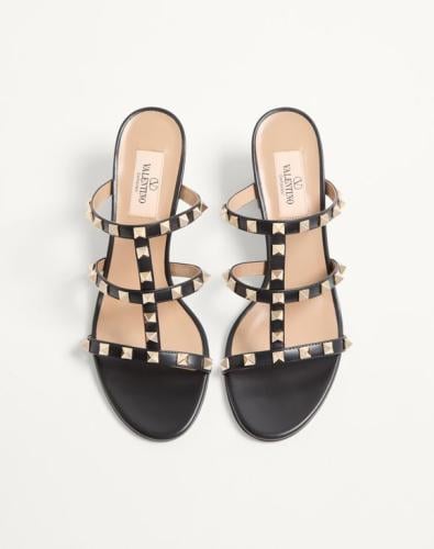 Valentino | Rockstud Calf Mules. Heel: 60 Mm | bla...