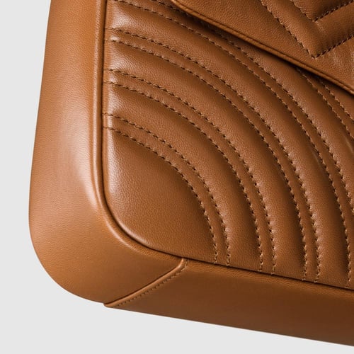 Gucci | GG Marmont medium shoulder bag | brown lea...