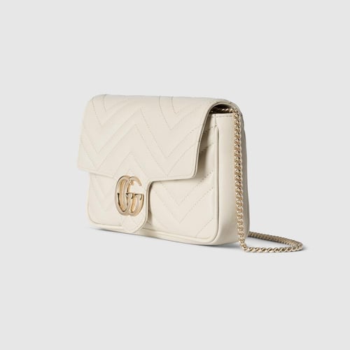Gucci | GG Marmont small shoulder bag | white leat...