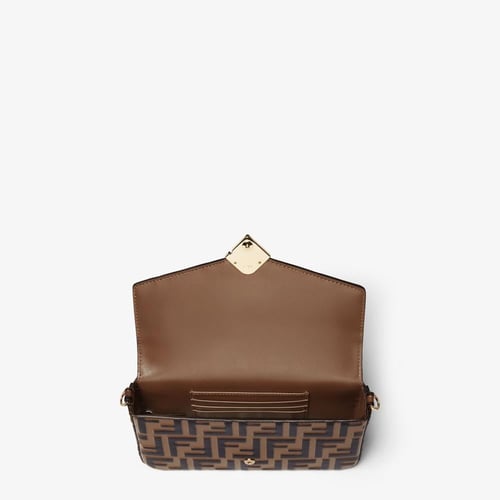 Fendi | FF Diamonds Wallet On Chain | Brown leathe...