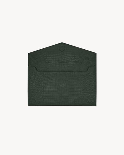 Saint Laurent | UPTOWN CROCODILE EMBOSSED LEATHER...