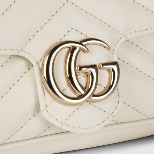 Gucci | GG Marmont small shoulder bag | white leat...