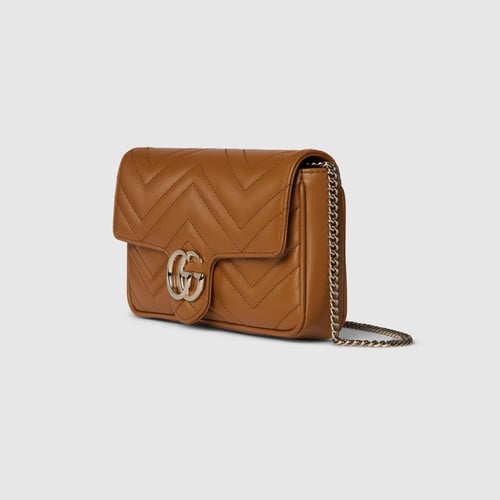 Gucci | GG Marmont small shoulder bag | brown leat...