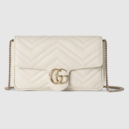 Gucci | GG Marmont small shoulder bag | white leat...