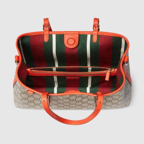 Gucci | GG Emblem medium tote bag | beige and dark...