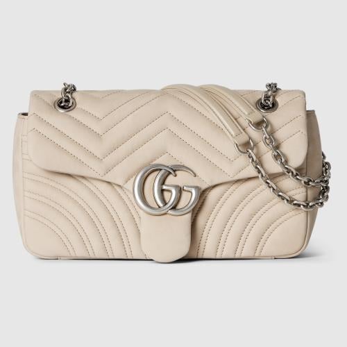 Gucci | GG Marmont medium shoulder bag | oatmeal l...