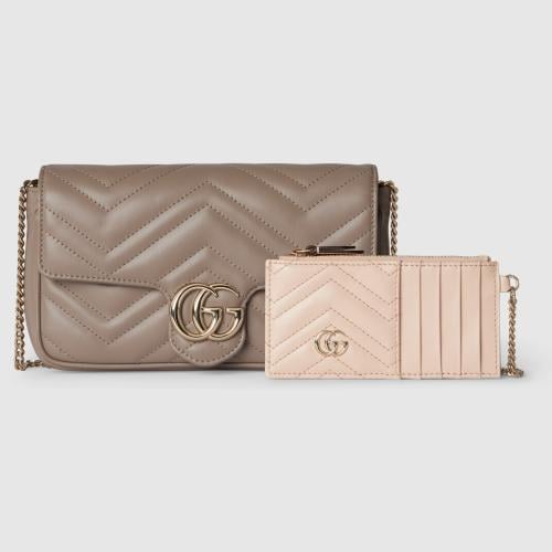 Gucci | GG Marmont small shoulder bag | taupe leat...