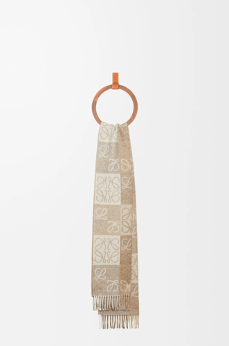 Loewe | Scarf in wool and cashmere | Color: White/...