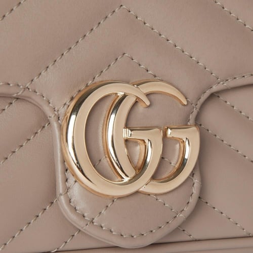 Gucci | GG Marmont small shoulder bag | taupe leat...