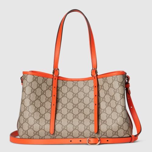 Gucci | GG Emblem medium tote bag | beige and dark...