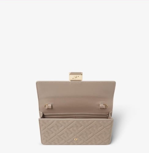 Fendi | Wallet On Chain Baguette | Dove grey nappa...