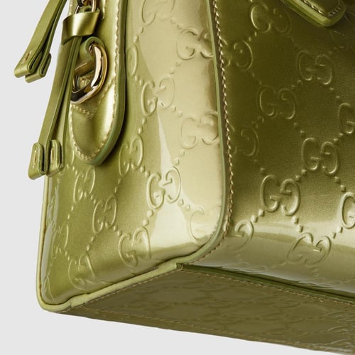 Gucci | GG Emblem small boston bag | pale green GG...
