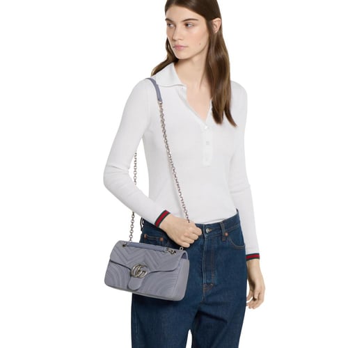 Gucci | GG Marmont medium shoulder bag | dusty blu...