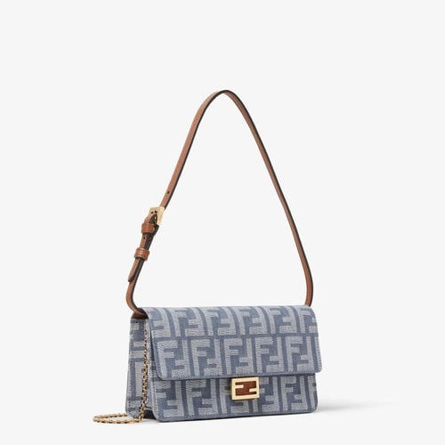 Fendi | Wallet On Chain Baguette | Blue denim-effe...