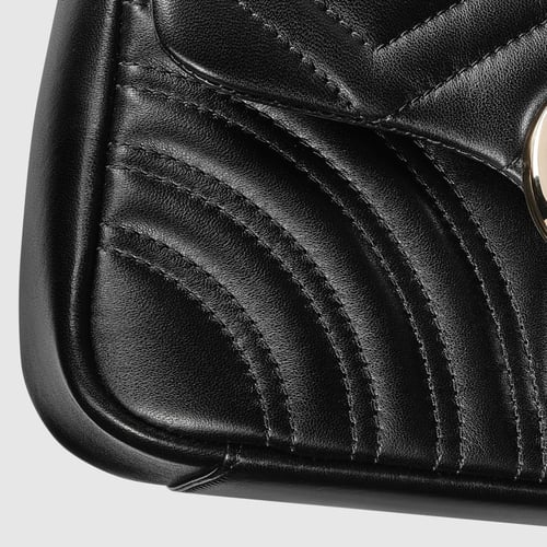 Gucci | GG Marmont small shoulder bag | black leat...