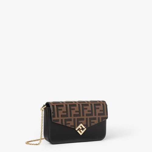 Fendi | FF Diamonds Wallet On Chain | Black and br...