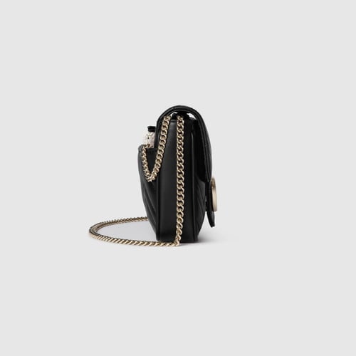 Gucci | GG Marmont small shoulder bag | black leat...