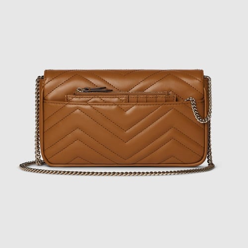 Gucci | GG Marmont small shoulder bag | brown leat...