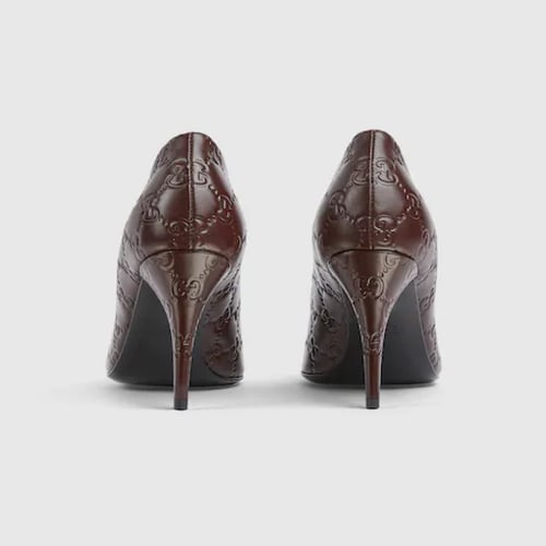 Gucci | Women's pump with Horsebit | dark brown GG...