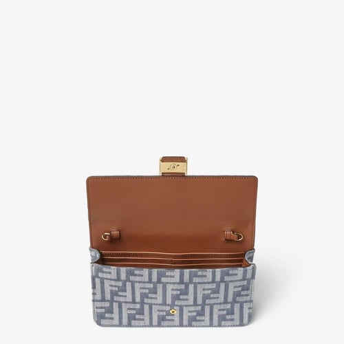 Fendi | Wallet On Chain Baguette | Blue denim-effe...