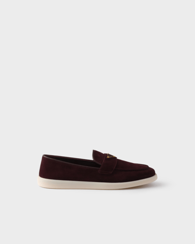 Prada | Suede leather loafers | Color: Burgundy