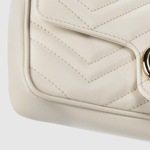 Gucci | GG Marmont small shoulder bag | white leat...
