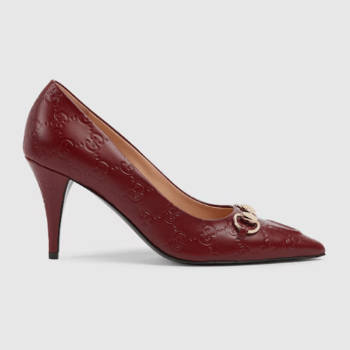 Gucci | Women's pump with Horsebit | Rosso Ancora...