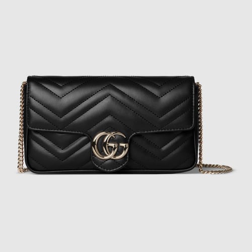 Gucci | GG Marmont small shoulder bag | black leat...