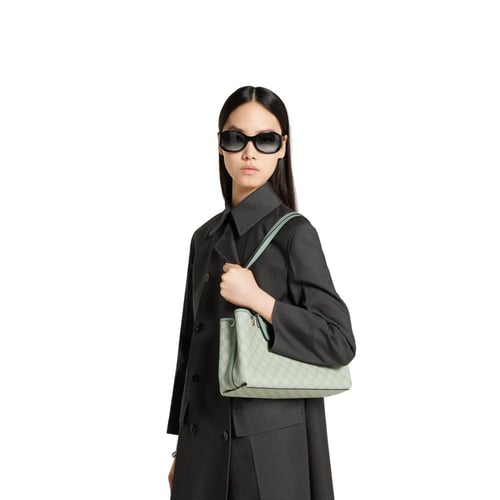 Gucci | GG Emblem medium tote bag | sage green fab...