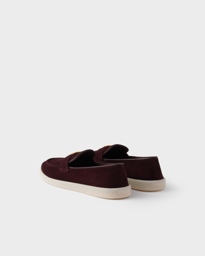 Prada | Suede leather loafers | Color: Burgundy