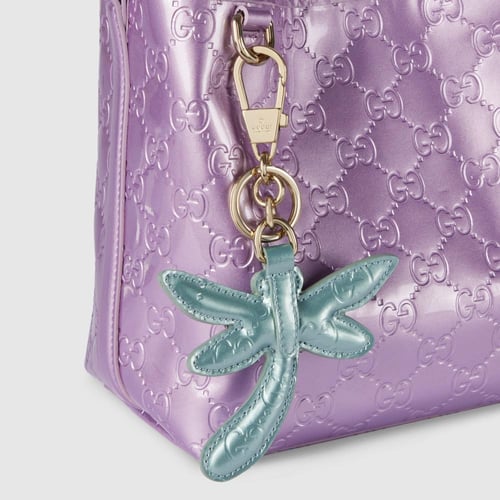 Gucci | GG Emblem small bucket bag | lilac GG leat...