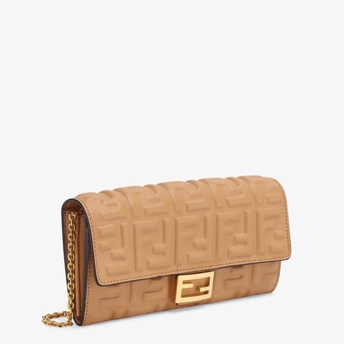 Fendi | Baguette Continental With Chain | Beige na...