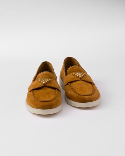 Prada | Suede leather loafers | Color: Cognac