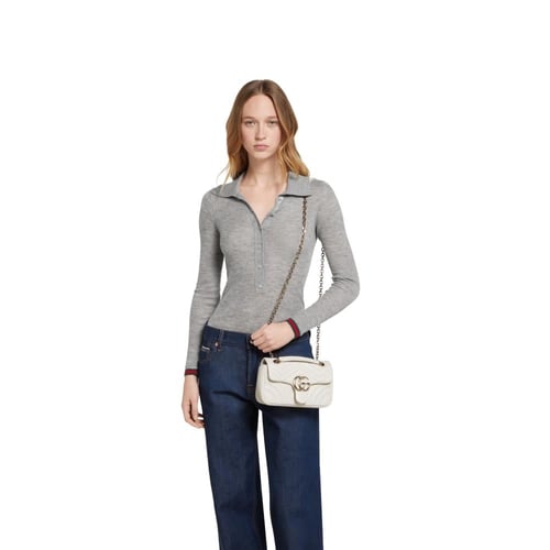 Gucci | GG Marmont small shoulder bag | white leat...