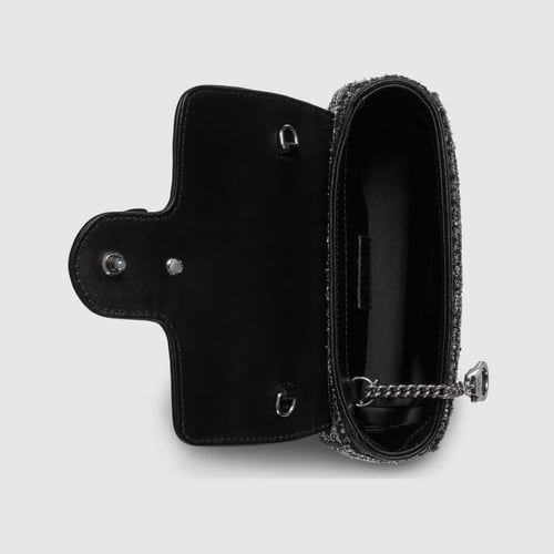 Gucci | GG Marmont mini bag | black and silver twe...